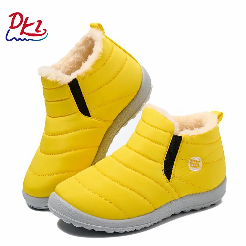 Wholesale Custom Toddler Shoes Light Ankle Boots Children Winter Boots Warm Waterproof Tiny Size Snow Boots For Kids
