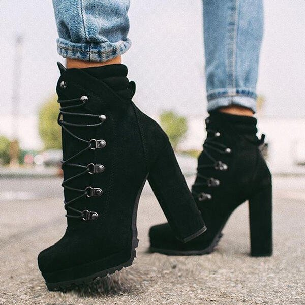 Whole sale suede material snow boots heel boots for ladies women boots