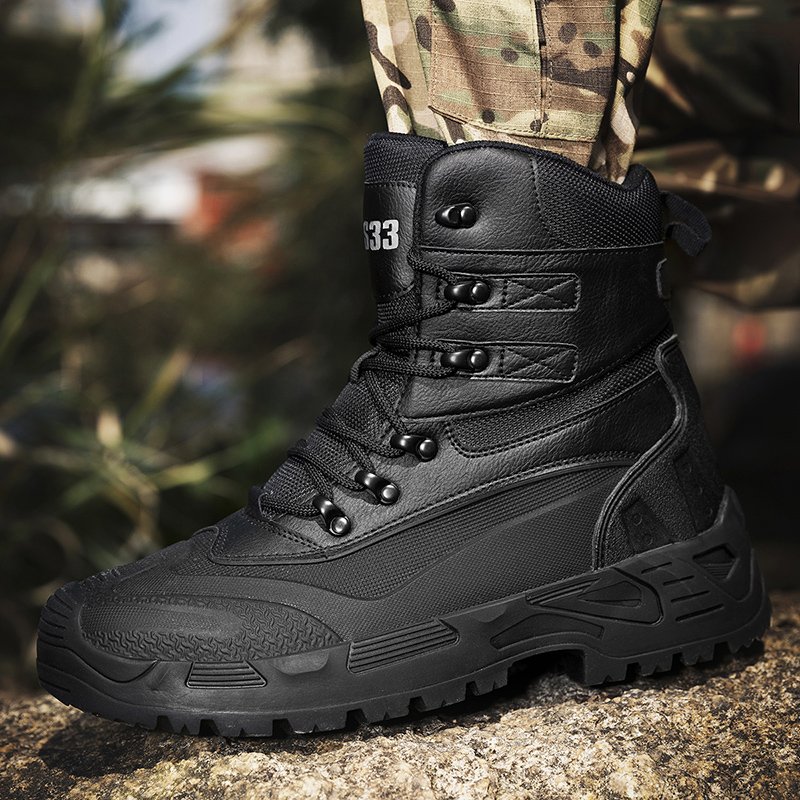 Men's Lightweight Camouflage Waterproof Tactical Training Boots Summer Hiking Shoes with Zip Closure Jungle Desert Winter Hiking
