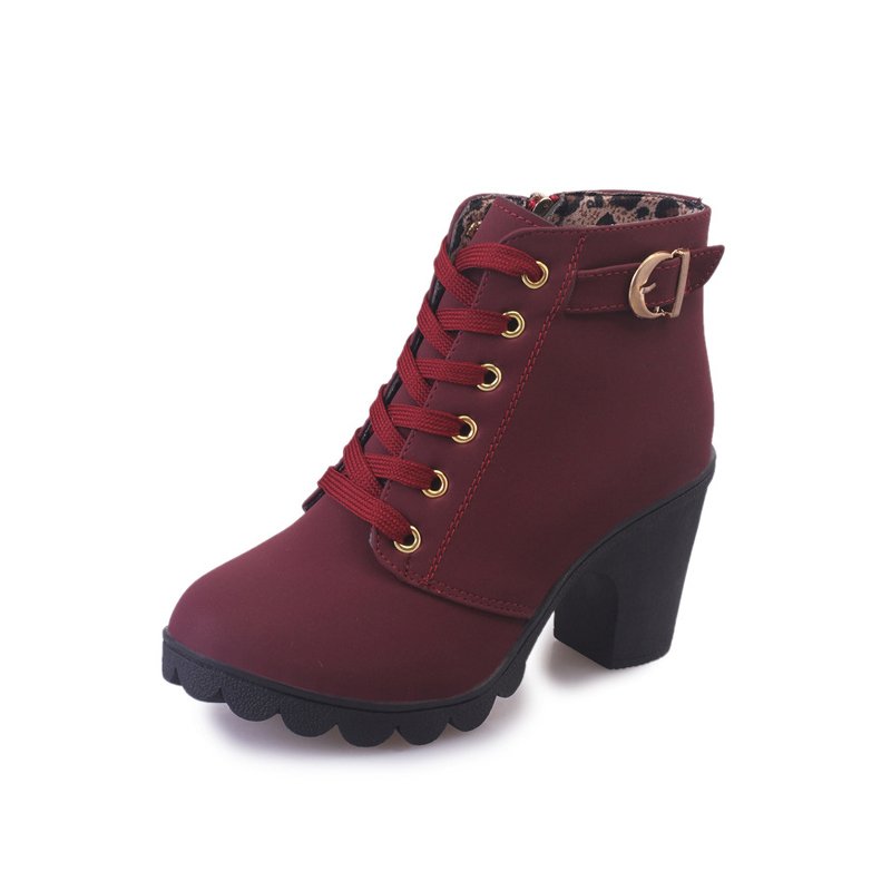 OEM fashion rubber high heel winter boot women shoes