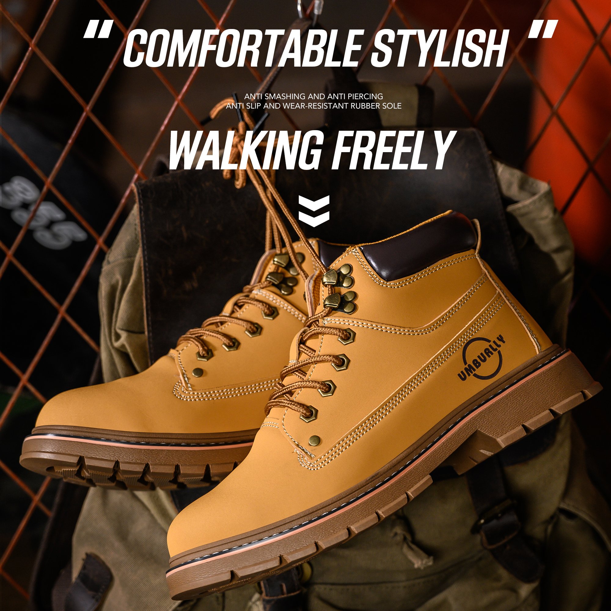 Safety shoe boots Comfortable soft and lightweight pure leather and slip resistant and ISO supports OEM/ODM