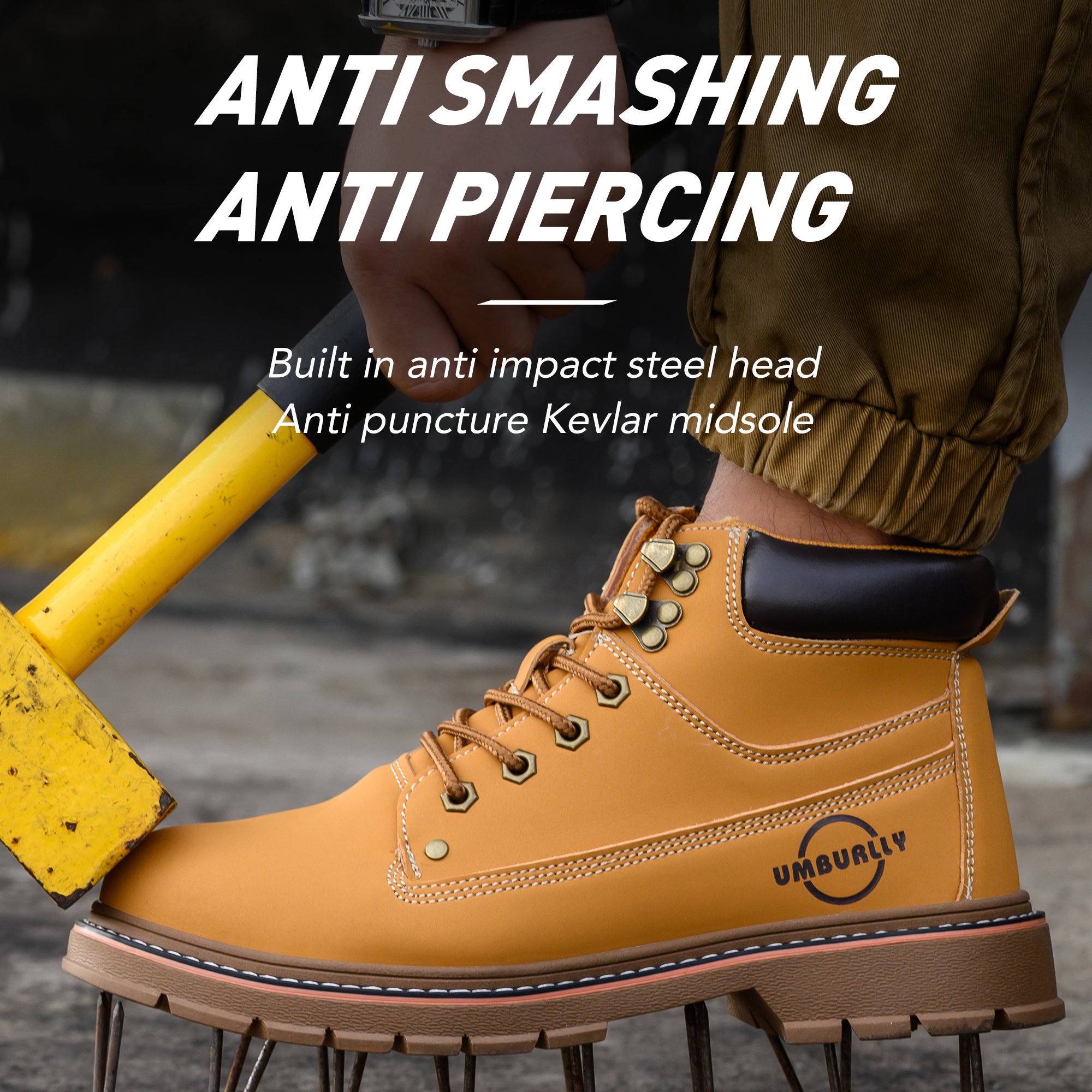 Safety shoe boots Comfortable soft and lightweight pure leather and slip resistant and ISO supports OEM/ODM