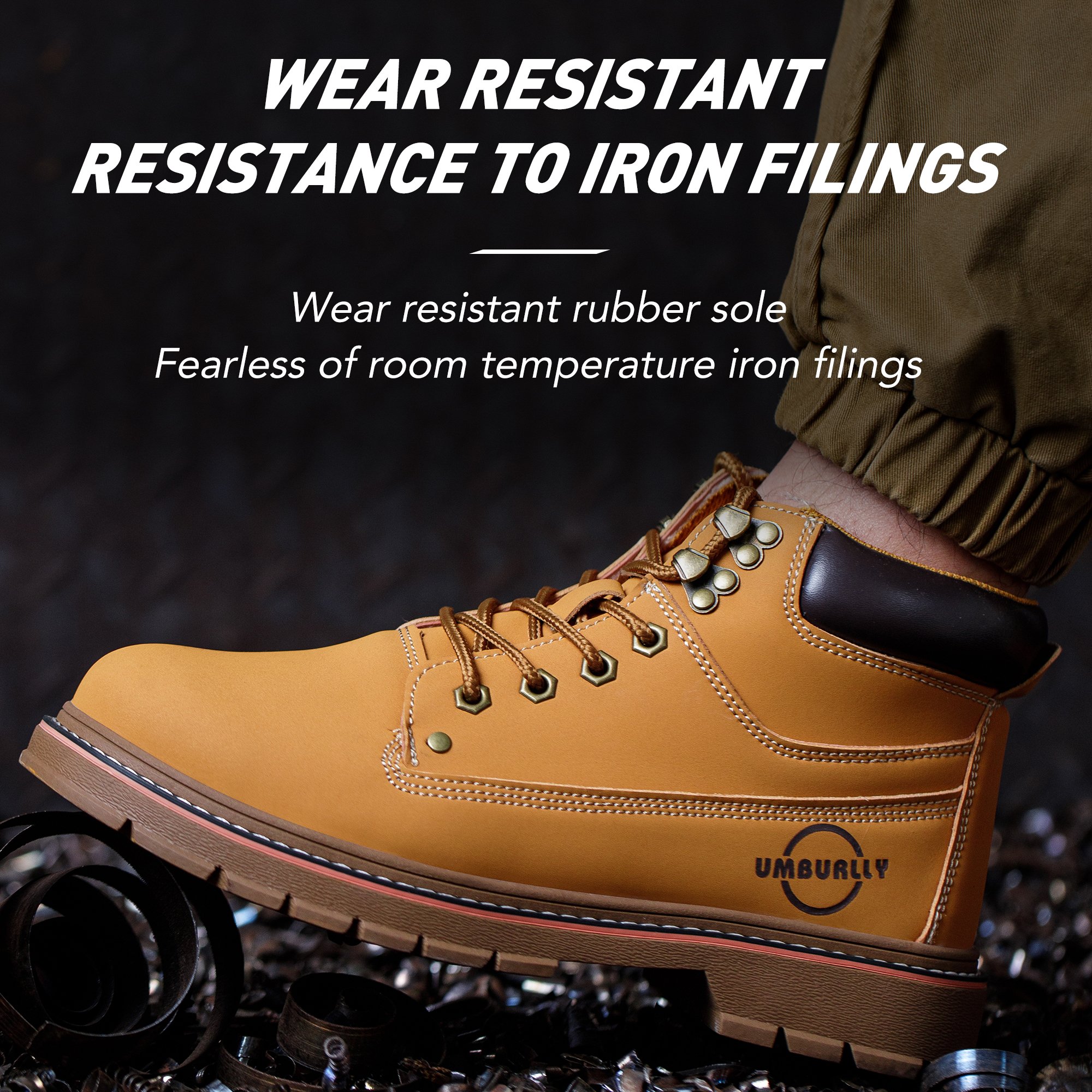 Safety shoe boots Comfortable soft and lightweight pure leather and slip resistant and ISO supports OEM/ODM