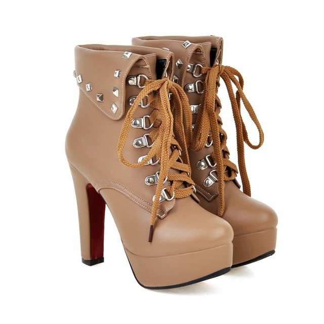 Design Leather Winter PU High Heel Female Fashion Strong Boots Shoes For Women Boots Manufacturers