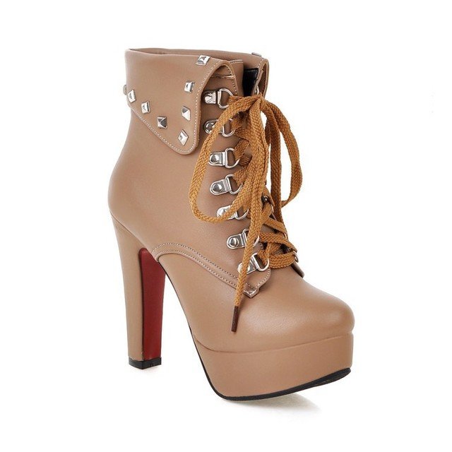 Design Leather Winter PU High Heel Female Fashion Strong Boots Shoes For Women Boots Manufacturers