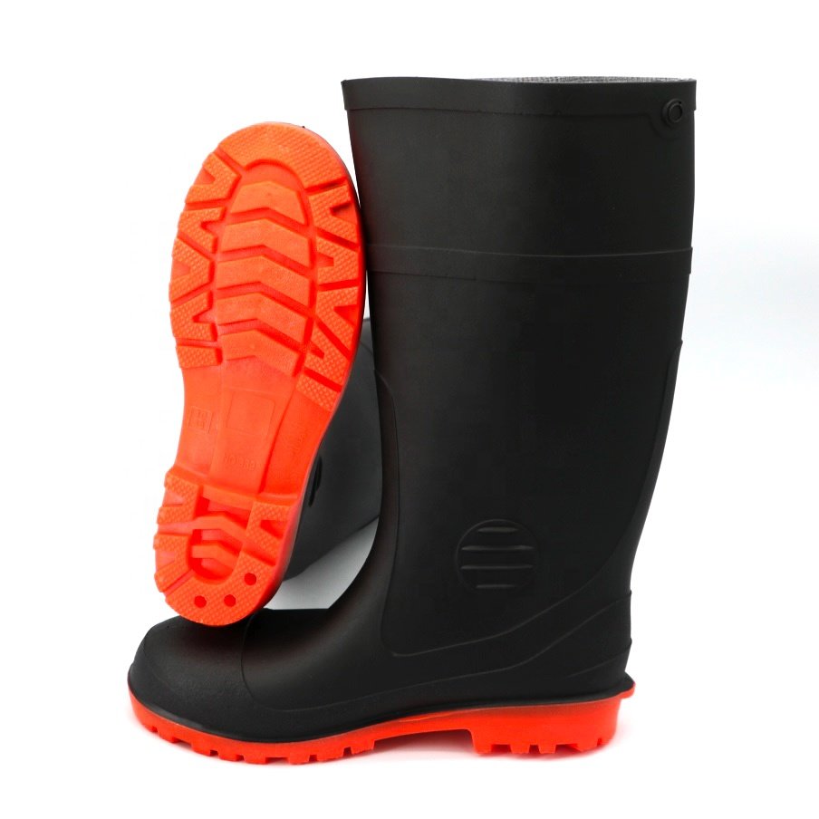 Wholesale Anti Smash PVC Food industry Steel Toe Safety GumBoots Industry Work Safety Rain Boots for Men