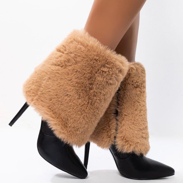 2022 Popular Genuine Leather Designer Boots with Stiletto Heels Closed Toe Winter Western Boots for Women Lux