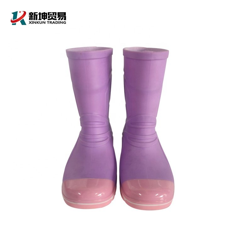 walking soft riding gumboots safety wellington boots for kids custom desgin PVC Kids Rain Boots waterproof boots