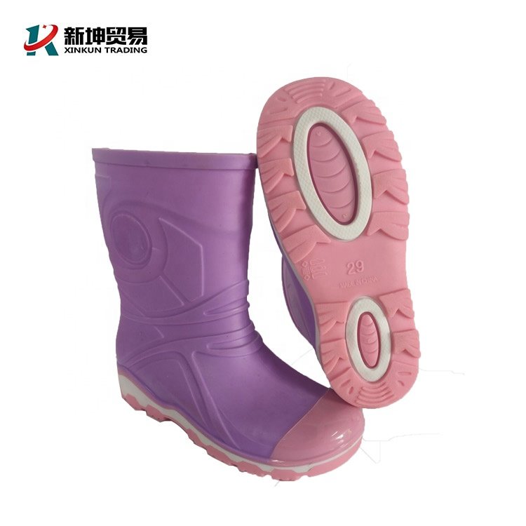 walking soft riding gumboots safety wellington boots for kids custom desgin PVC Kids Rain Boots waterproof boots
