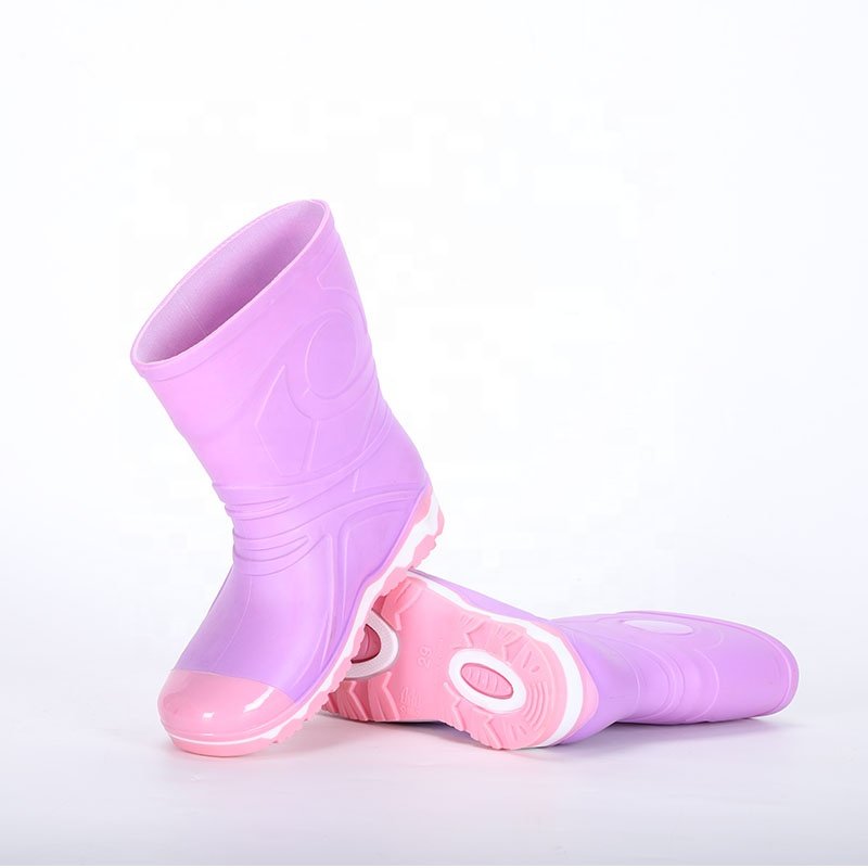 walking soft riding gumboots safety wellington boots for kids custom desgin PVC Kids Rain Boots waterproof boots