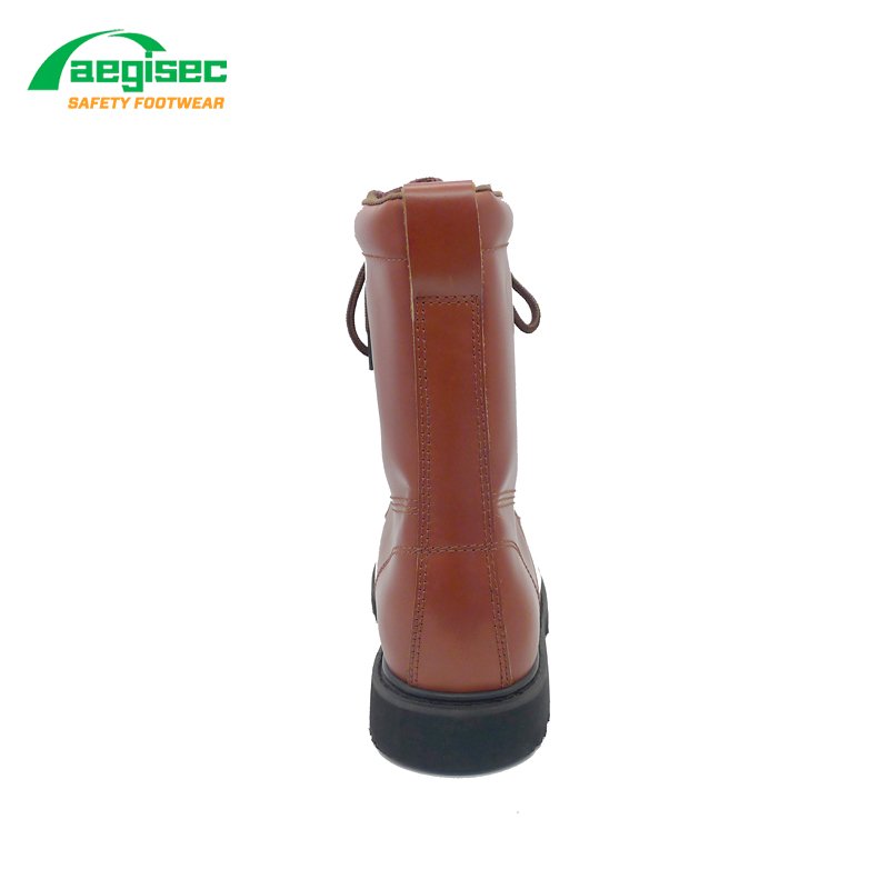 AEGISEC cow leather oil slip resistant rubber sole goodyear welted steel toe cap safety boots women