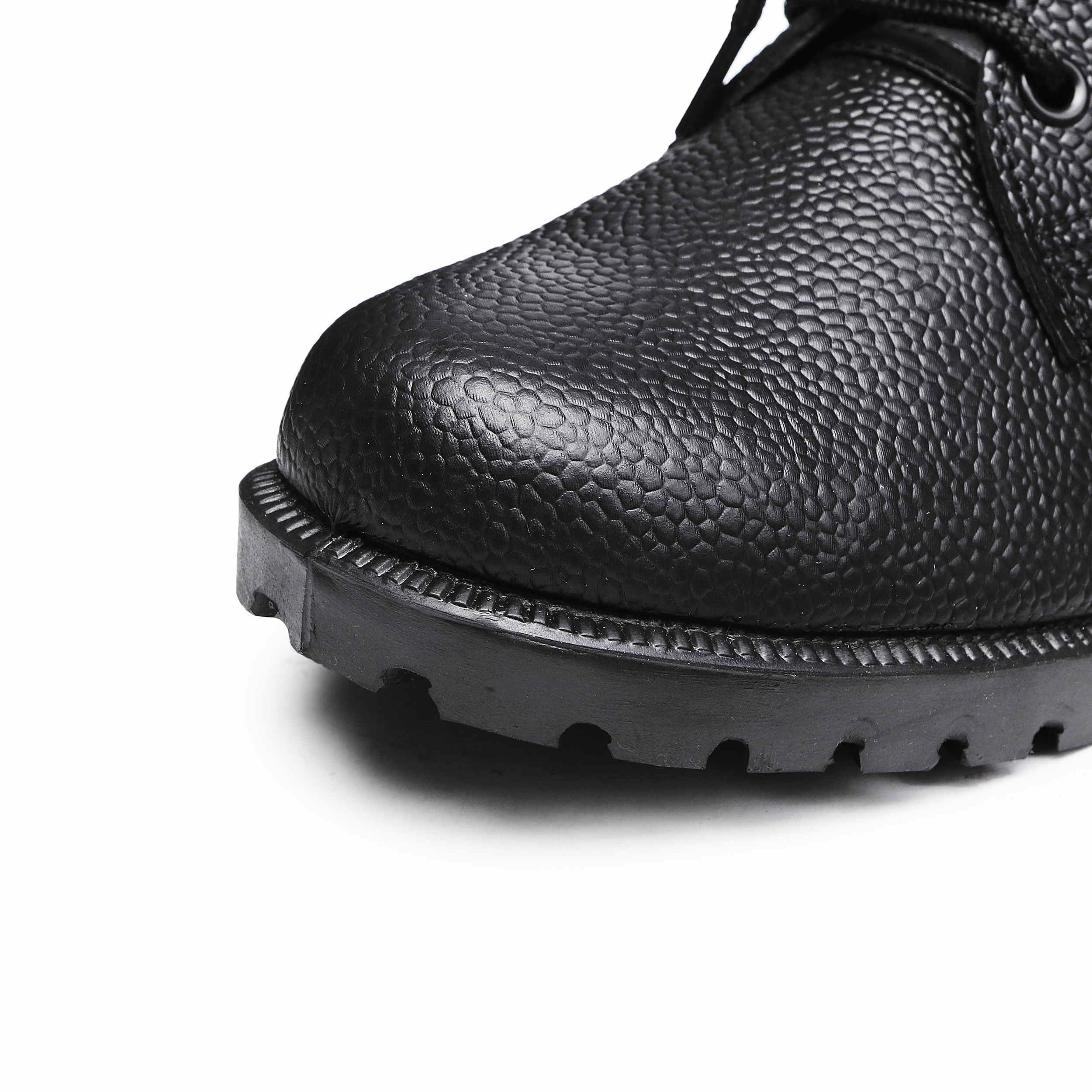 Top Quality Resistant Black Full Black Embossing Leather Tactical Boot