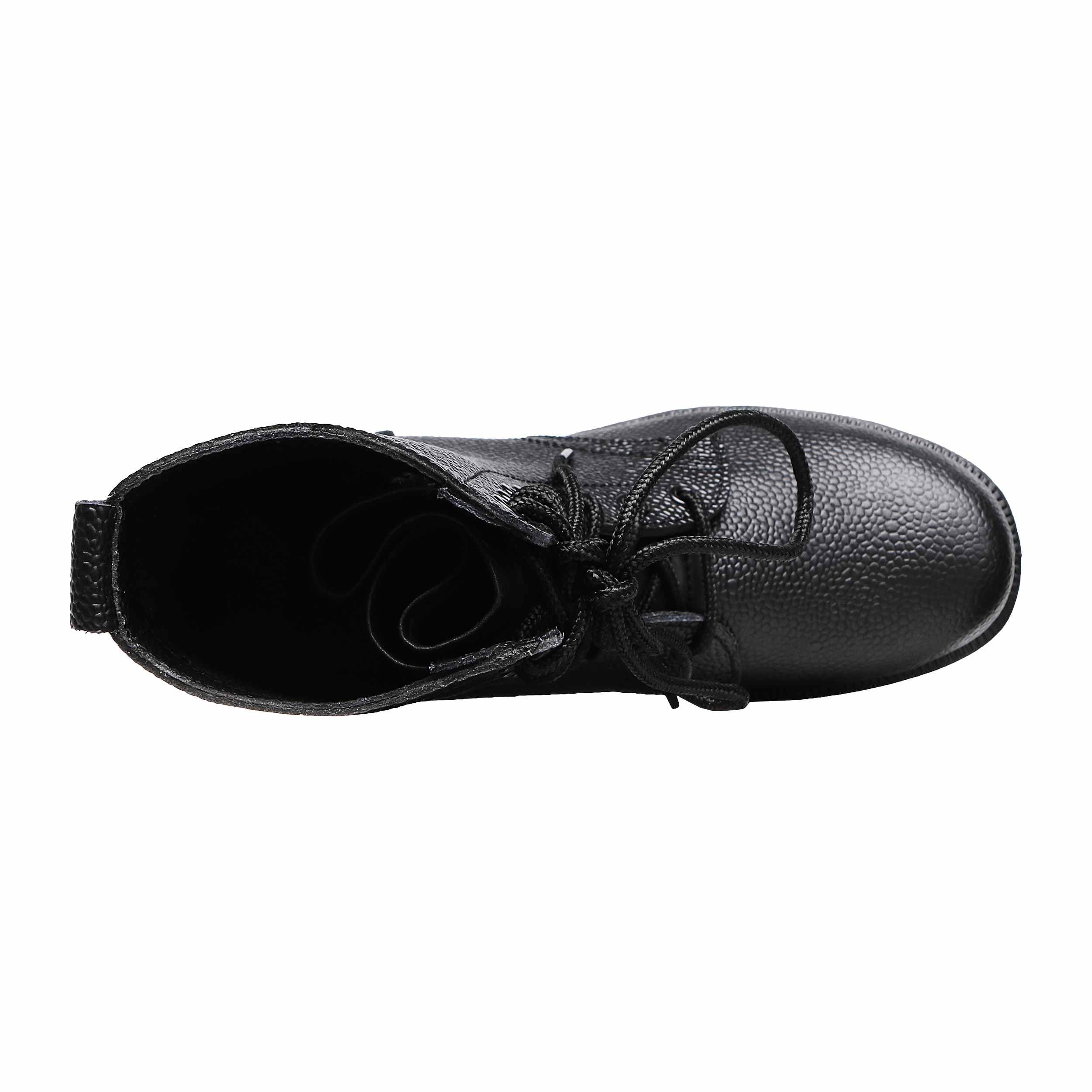 Top Quality Resistant Black Full Black Embossing Leather Tactical Boot