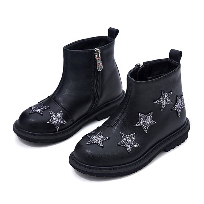 Children's boots autumn and winter new little princess girl fashion short trendy baby leather boots