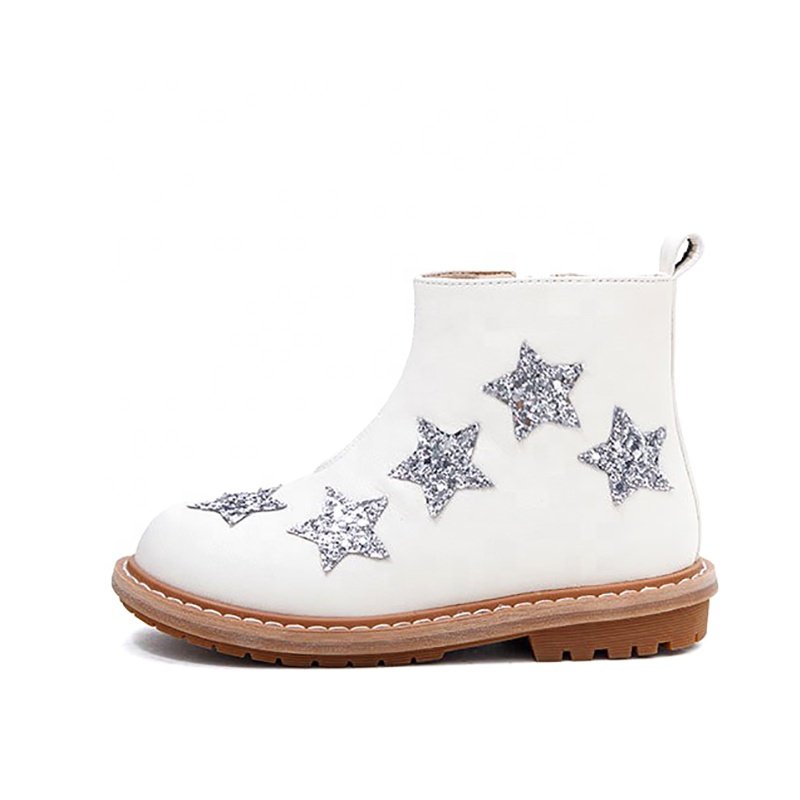 Children's boots autumn and winter new little princess girl fashion short trendy baby leather boots