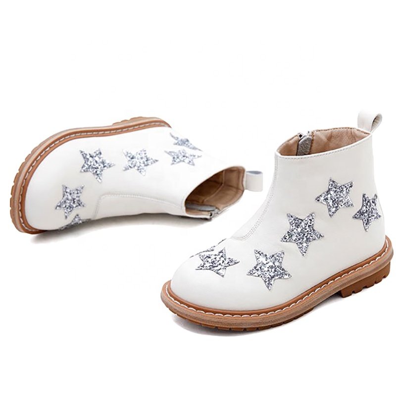 Children's boots autumn and winter new little princess girl fashion short trendy baby leather boots