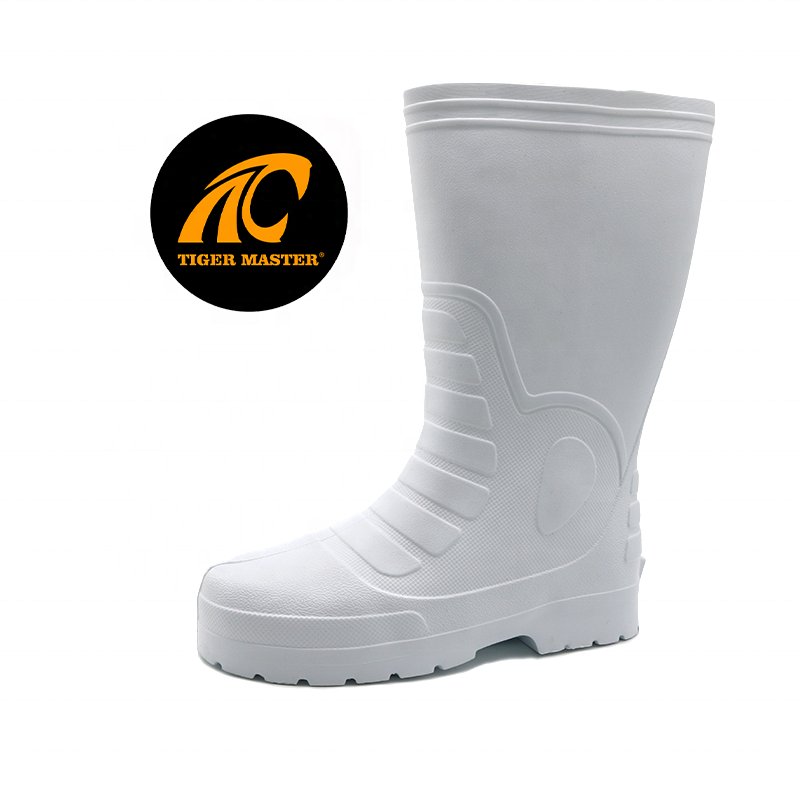 Custom logo anti slip oil acid resistant EVA rain boots waterproof light weight white EVA foam boots