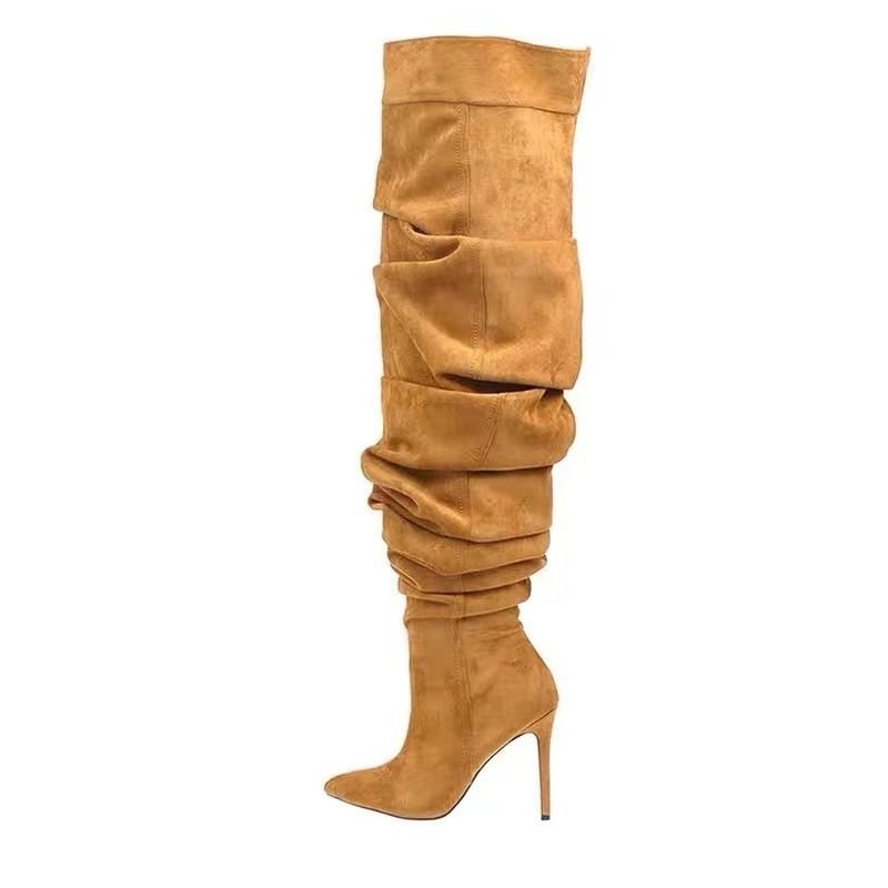 Denim Sepatu Wanita Platform Botas Altas Western Fashion Over Knee Thigh HIgh 2024 Fall Boots