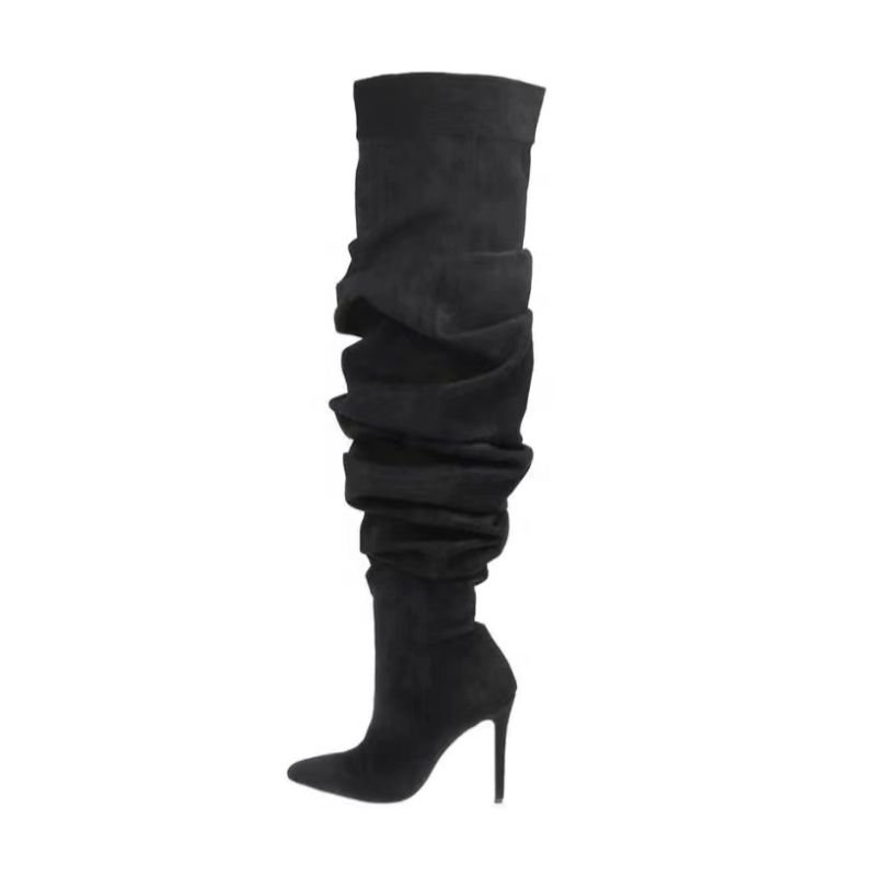 Denim Sepatu Wanita Platform Botas Altas Western Fashion Over Knee Thigh HIgh 2024 Fall Boots