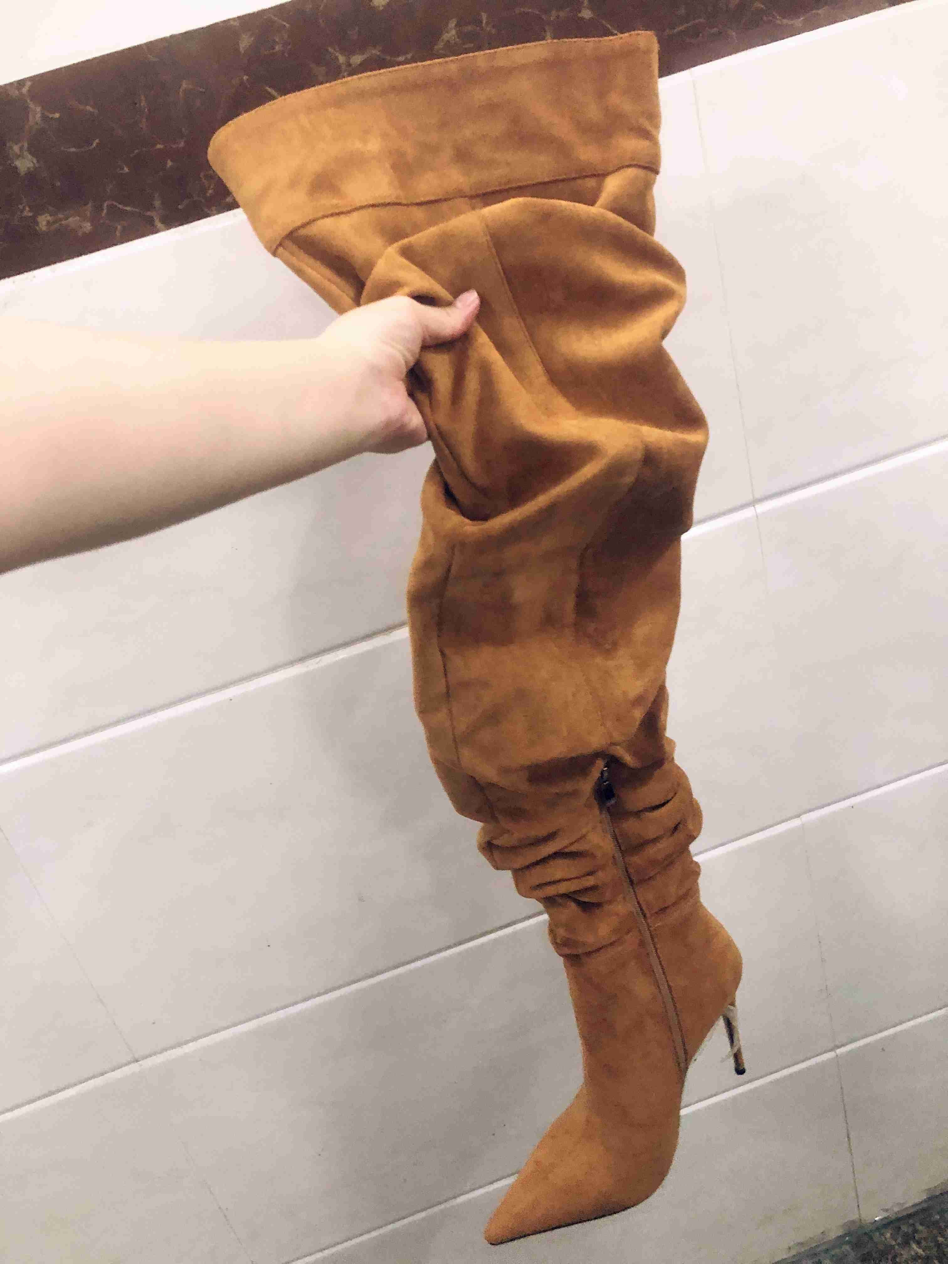 Denim Sepatu Wanita Platform Botas Altas Western Fashion Over Knee Thigh HIgh 2024 Fall Boots