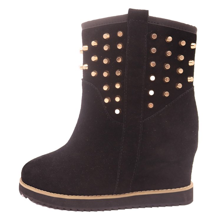 CF-126 Free Samples Half Length Inner Heel Faux Fur Winter Boots And Shoes Lady