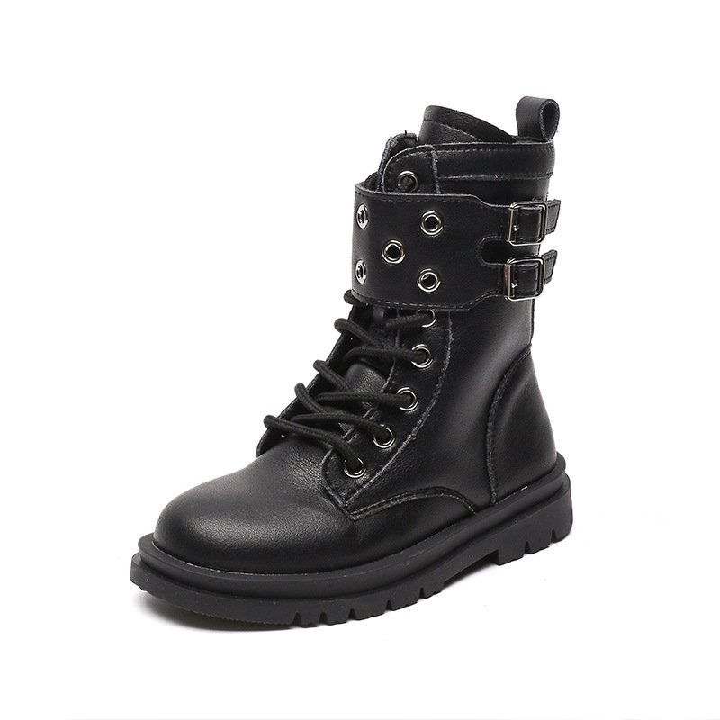 New Winter Girls Boots Fashion Leather Princess Warm Boots Knee-length Martin Boots dropshipping