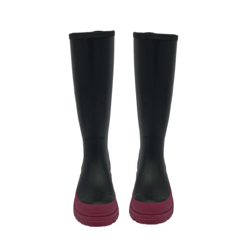 2024 New Fashion Rain Boots Purple Thick-soled Shoes Brand Women's Insulated Rain Boots Adult Natural Rubber Round Beautiful