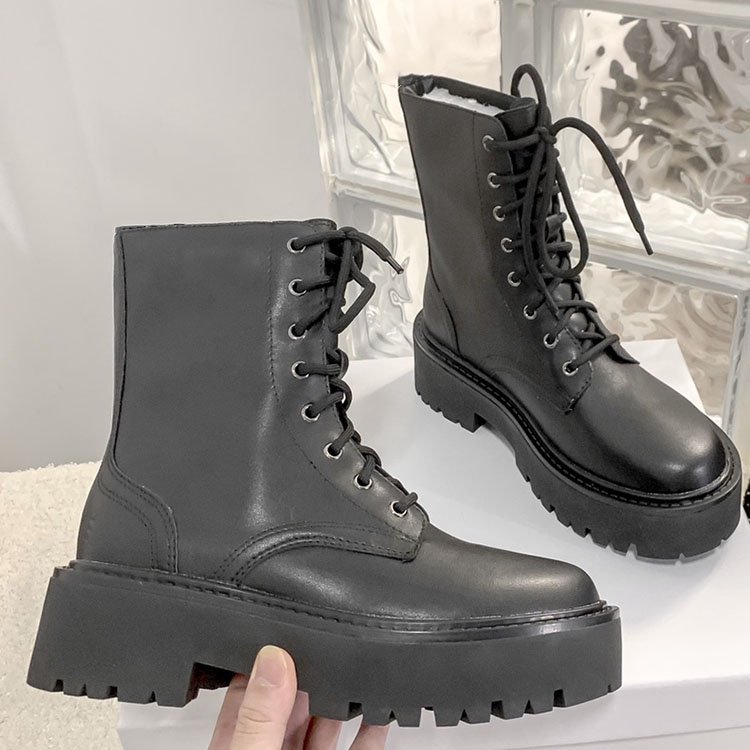 Professional standard leather boots women waterproof boots designer high top boots