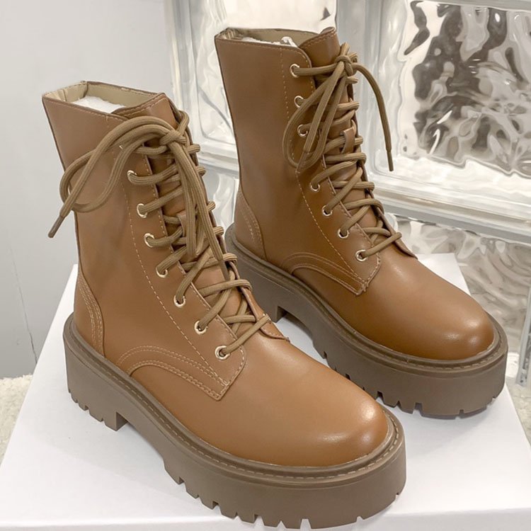 Professional standard leather boots women waterproof boots designer high top boots