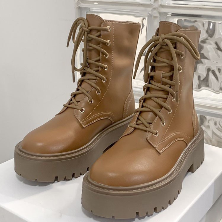 Professional standard leather boots women waterproof boots designer high top boots
