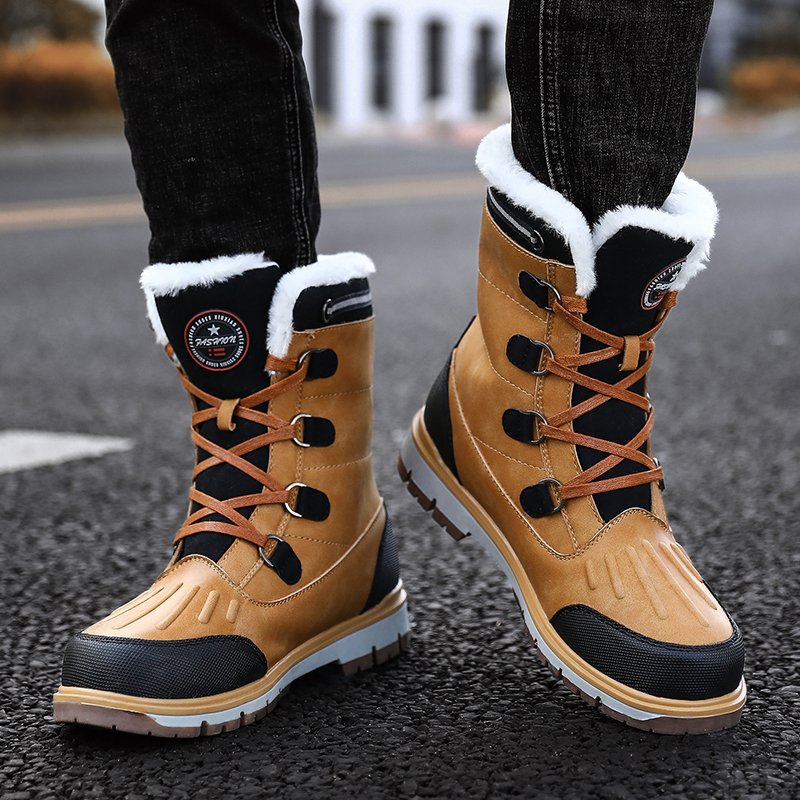 Outdoor Water-repellance High Quality Winter Warm Plush Casual Shoes Waterproof Snow Ankle Boots