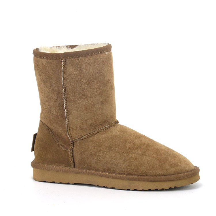 Customizable Classic Winter Warm Wide Calf Australia Flat Sheepskin Snow Boots for Women