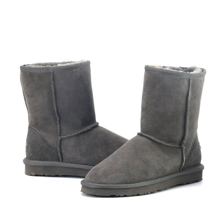 Customizable Classic Winter Warm Wide Calf Australia Flat Sheepskin Snow Boots for Women