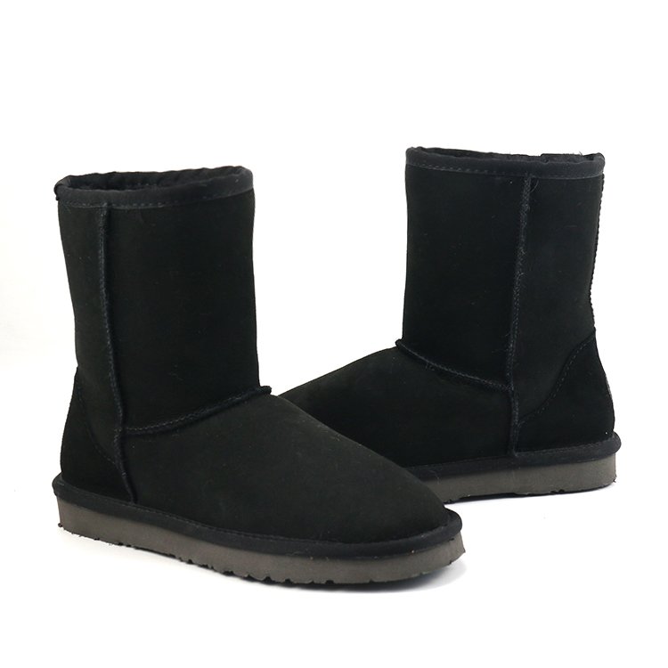 Customizable Classic Winter Warm Wide Calf Australia Flat Sheepskin Snow Boots for Women