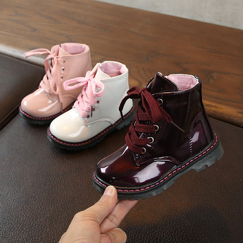 new Children Boots Girls Boys Shoes Spring Autumn PU Leather Baby Boots Fashion Toddler Kids Shoes Warm Winter Snow Boots
