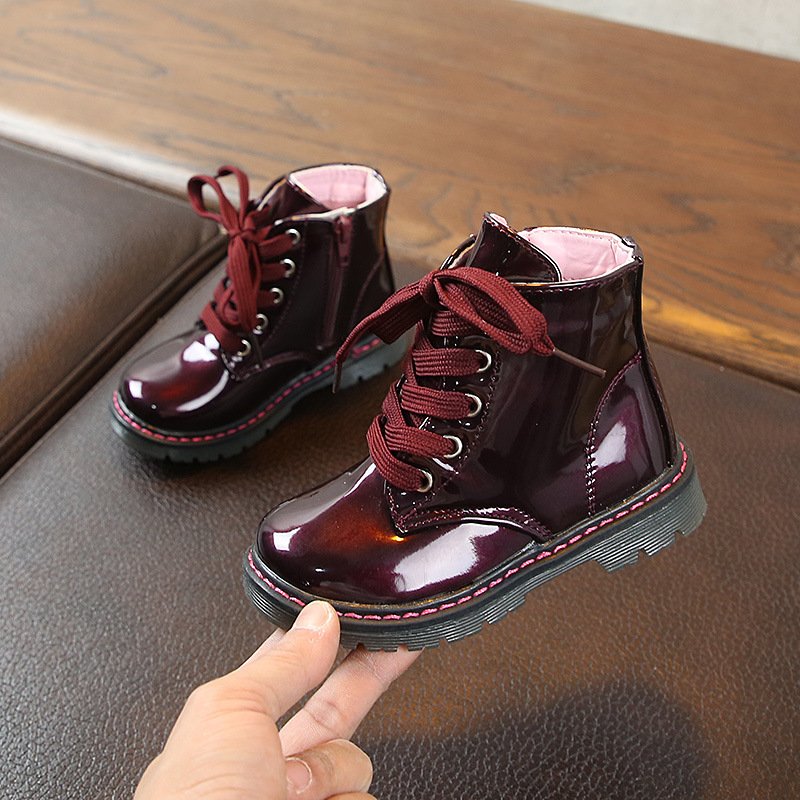 new Children Boots Girls Boys Shoes Spring Autumn PU Leather Baby Boots Fashion Toddler Kids Shoes Warm Winter Snow Boots