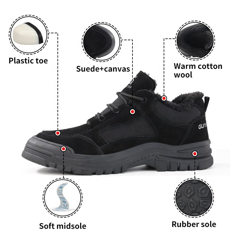 GUYISA Faux Suede Upper safety boots anti-smash anti-puncture insulation 10KV safety boots for men