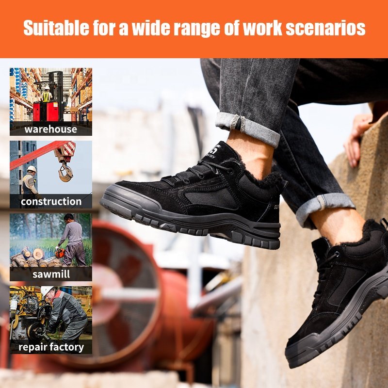 GUYISA Faux Suede Upper safety boots anti-smash anti-puncture insulation 10KV safety boots for men