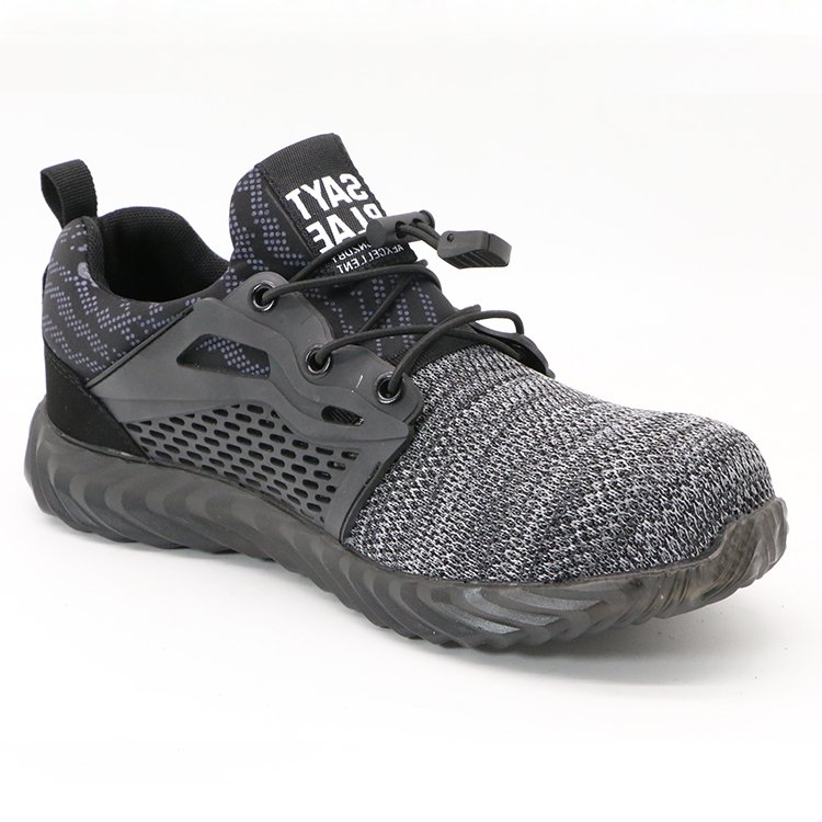 ENTE SAFETY Flying knit upper custom steel toe light weight boots anti-smash anti-puncture fashion safety shoes for men