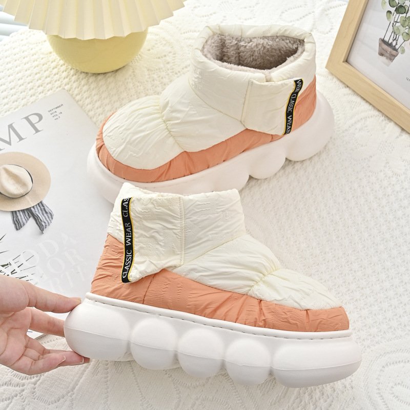 Custom Winter Hot Selling Couple Cotton Shoes Outdoor Wear Warm Snow Boots Waterproof Non-Slip Cotton Boots