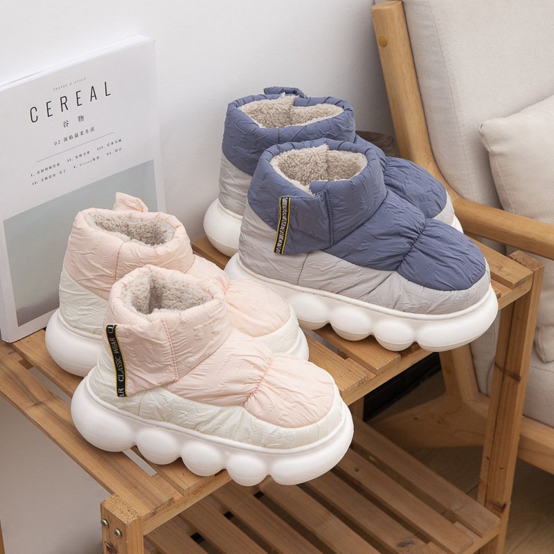 Custom Winter Hot Selling Couple Cotton Shoes Outdoor Wear Warm Snow Boots Waterproof Non-Slip Cotton Boots