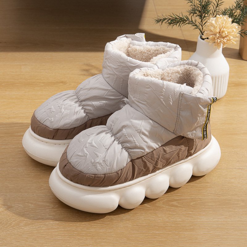 Custom Winter Hot Selling Couple Cotton Shoes Outdoor Wear Warm Snow Boots Waterproof Non-Slip Cotton Boots