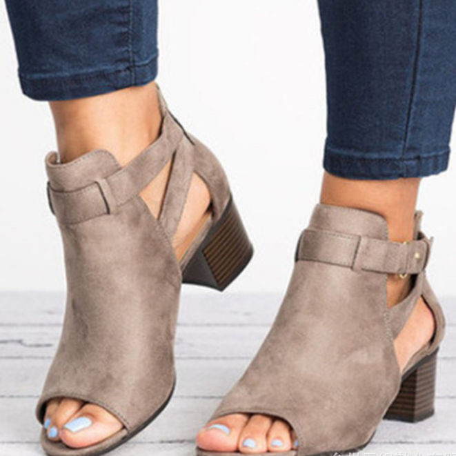 hot sale summer shoes summer roman shoes big size wedge fish mouth shoe boots for woman office lady work wear sueue sandals