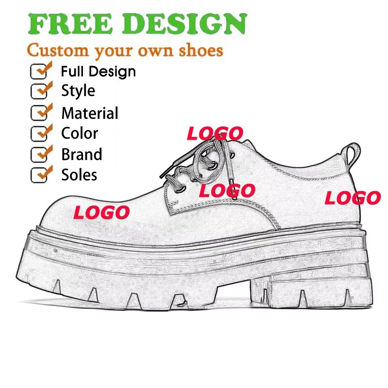 Custom Logo Unisex zapatos Chunky Platform Boots Oxfords Derby Fashion Loafers Lug Sole Comfortable Resistant Feel-Wholesale