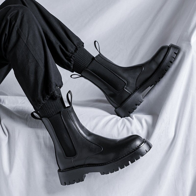 Luxury Chelsea Men's All Season Platform Ankle Boots Lightweight Casual Boots