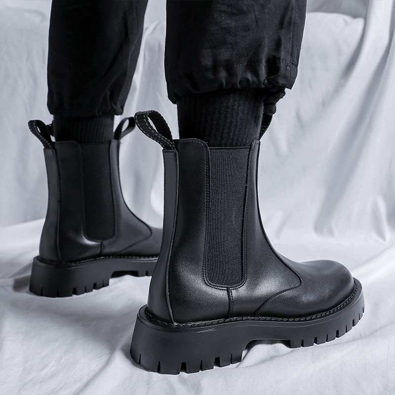 Luxury Chelsea Men's All Season Platform Ankle Boots Lightweight Casual Boots