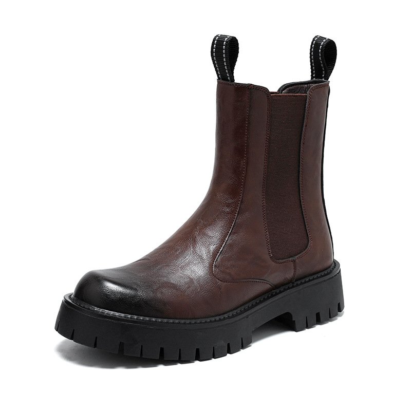 Luxury Chelsea Men's All Season Platform Ankle Boots Lightweight Casual Boots