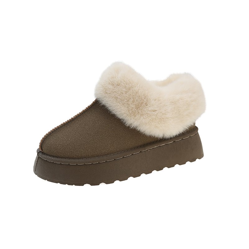 New high heels quality wholesale women snow cheville et bootie winter slip-on warm fur boots lady low price manufacturer 7cm