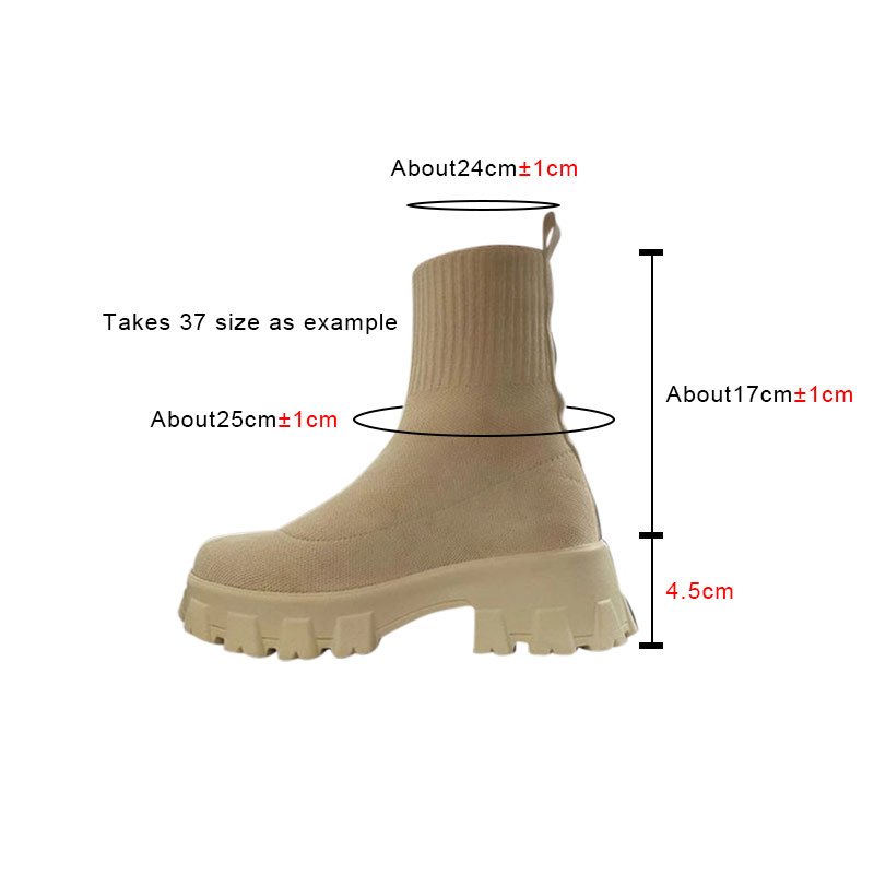 Luxury Winter New Couple Socks Women Thick soled Casual Large Size Fashion Stretch Fabric Short Women Boots