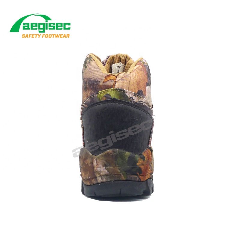 AEGISEC camouflage printed fabrics safety sports shoes light weight slip oil resistant rubber sole lace up waterproof work boots